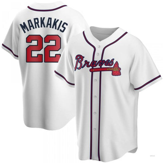Atlanta Braves #22 Nick Markakis White Home Jersey Stitches Baseball Jerseys - Main View