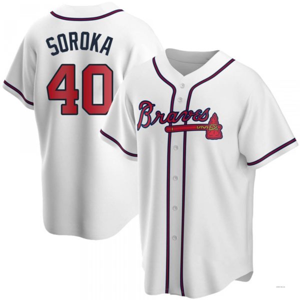 Atlanta Braves #40 Mike Soroka White Home Jersey Stitches Baseball Jerseys - Main View