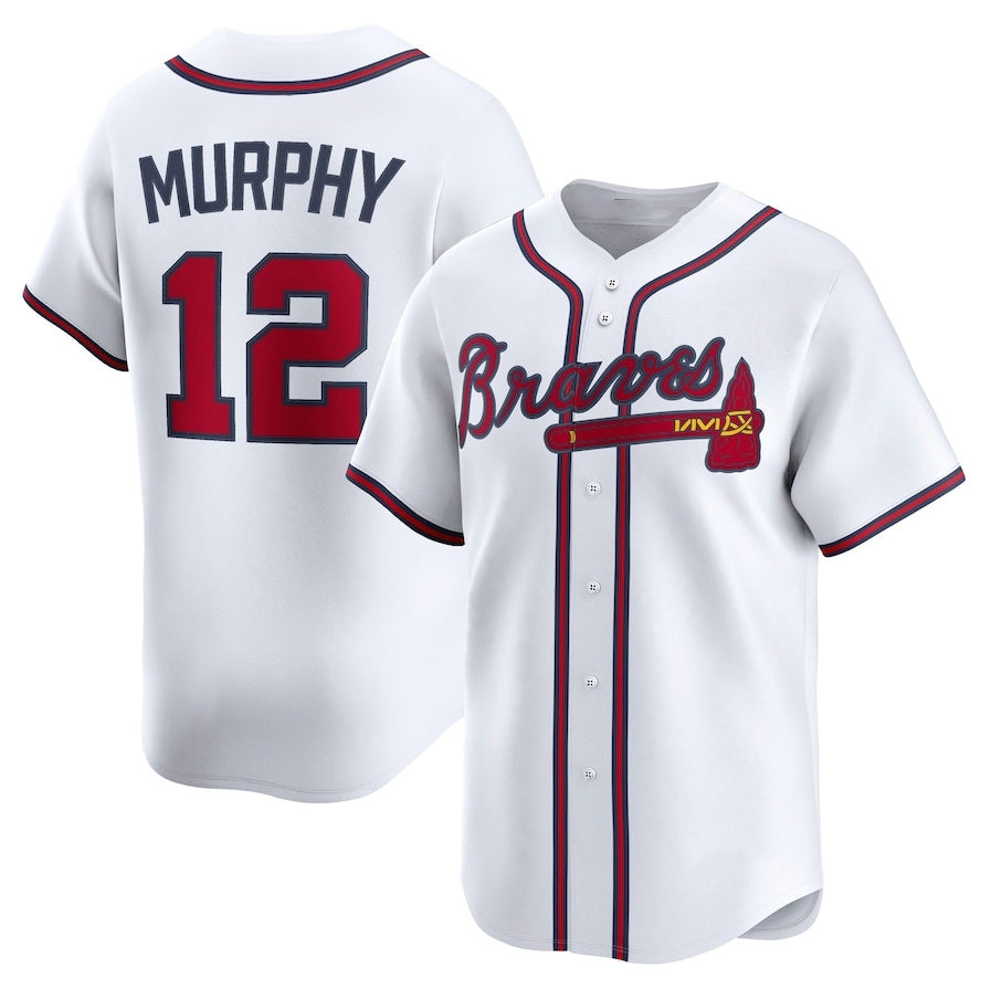 Atlanta Braves #12 Sean Murphy Alternate Limited Player Jersey - White Baseball Jerseys - Main View