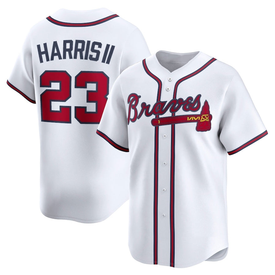 Atlanta Braves #23 Michael Harris II Home Limited Player Jersey - White Baseball Jerseys - Main View
