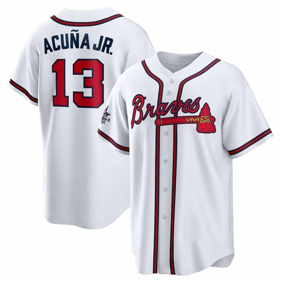 Atlanta Braves #13 Ronald Acuña Jr. 2025 All-Star Game Home Replica Player Jersey - White Stitched Baseball Jersey - Main View