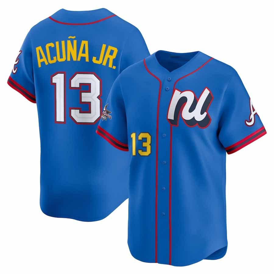 Atlanta Braves #13 Ronald Acuña Jr. National League 2025 All-Star Edition Limited Player Jersey - Blue Baseball Jersey - Main View