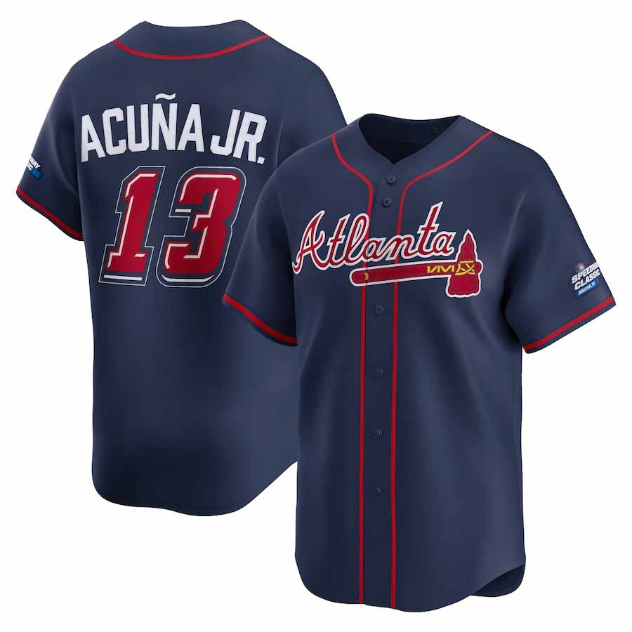 Atlanta Braves #13 Ronald Acuna Jr. Navy 2025 Speedway Classic Alternate Limited Player Baseball Jersey - Main View