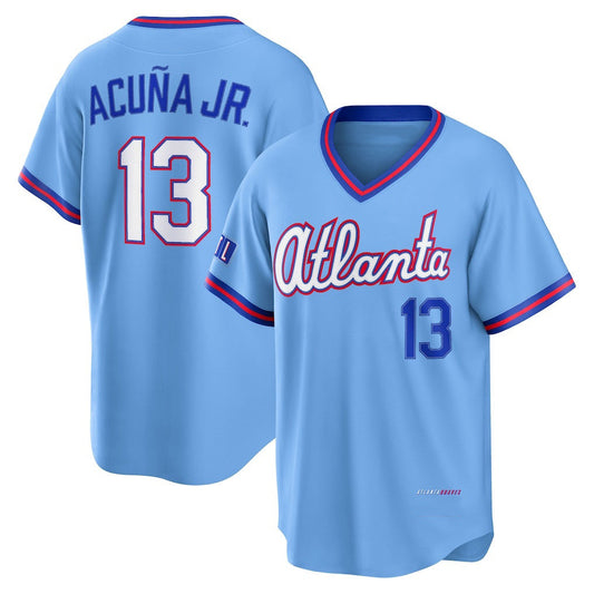 Atlanta Braves #13 Ronald Acuña Jr. Powder Blue 2026 City Connect Stadium Stitched Baseball Jersey - Main View