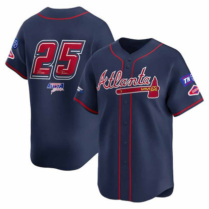 Atlanta Braves #25 Navy 2025 Speedway Classic Alternate Limited Baseball Jersey - Main View