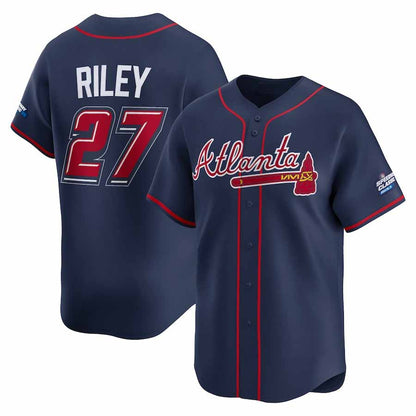 Atlanta Braves #27 Austin Riley Navy 2025 Speedway Classic Alternate Limited Player Baseball Jersey - Main View