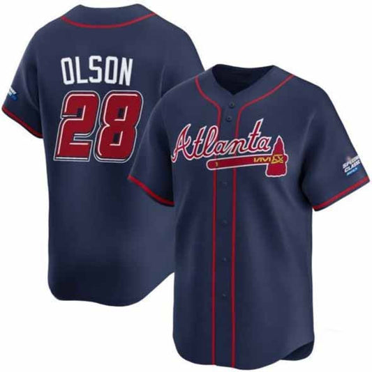 Atlanta Braves #28 Matt Olson Navy 2025 Speedway Classic Alternate Limited Stitched Baseball Jersey - Main View