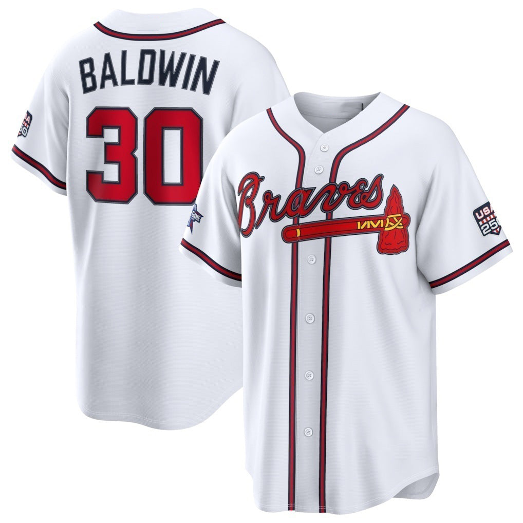 Atlanta Braves #30 Drake Baldwin 2026 All-Star Game White Replica Baseball Jersey - Main View
