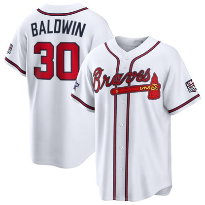 Atlanta Braves #30 Drake Baldwin 2026 All-Star Game White Replica Baseball Jersey - Main View