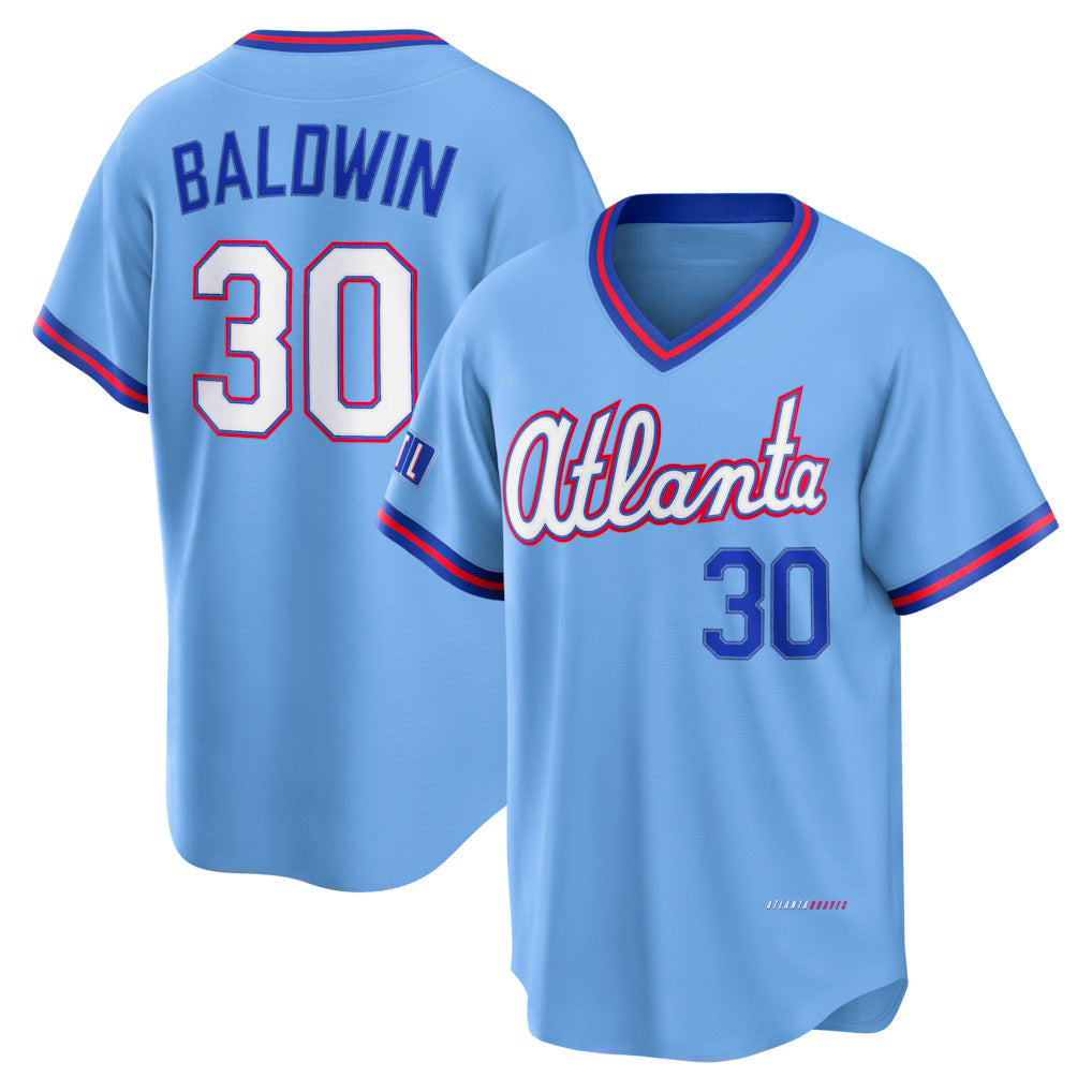 Atlanta Braves #30 Drake Baldwin Powder Blue 2026 City Connect Stadium Stitched Baseball Jersey - Main View
