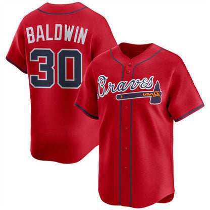 Atlanta Braves #30 Drake Baldwin Red 2025 Alternate Limited Stitched Baseball Jersey - Main View
