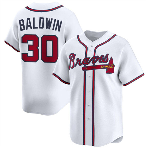 Atlanta Braves #30 Drake Baldwin White 2025 Home Limited Stitched Baseball Jersey - Main View