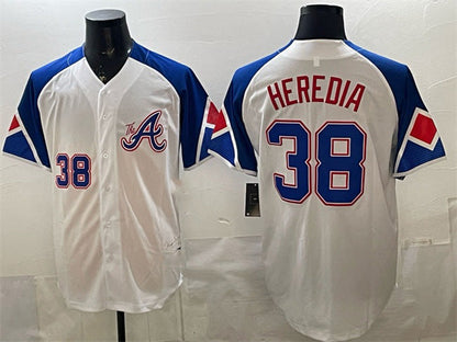 Atlanta Braves #38 Guillermo Heredia White 2023 City Connect Cool Base Stitched Baseball Jersey - Main View