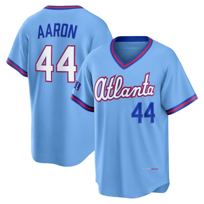 Atlanta Braves #44 Hank Aaron Powder Blue 2026 City Connect Stadium Stitched Baseball Jersey - Main View