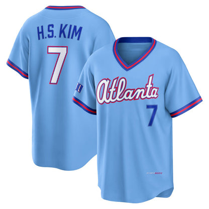Atlanta Braves #7 Ha-Seong Kim Powder Blue 2026 City Connect Stadium Stitched Baseball Jersey - Main View
