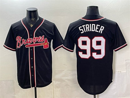 Atlanta Braves #99 Spencer Strider 2026 Fashion Replica Black Out Stitched Jersey - Main View