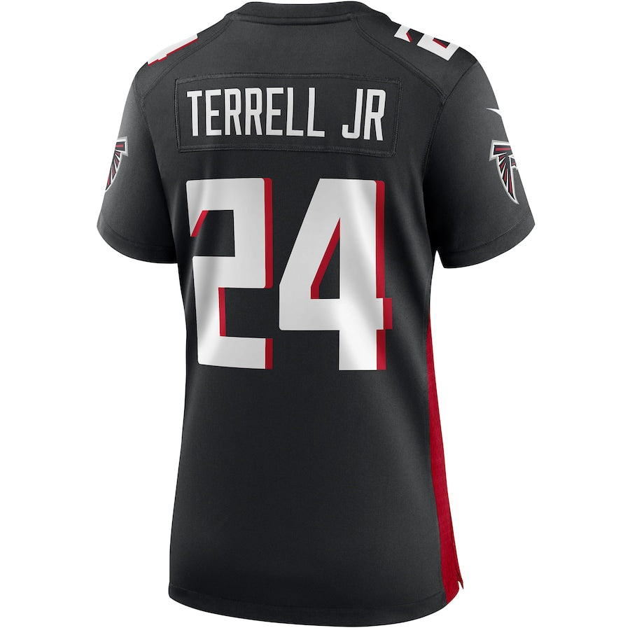 A.Falcons #24 A.J. Terrell Jr. Black Game Jersey Stitched American Football Jerseys - Main View