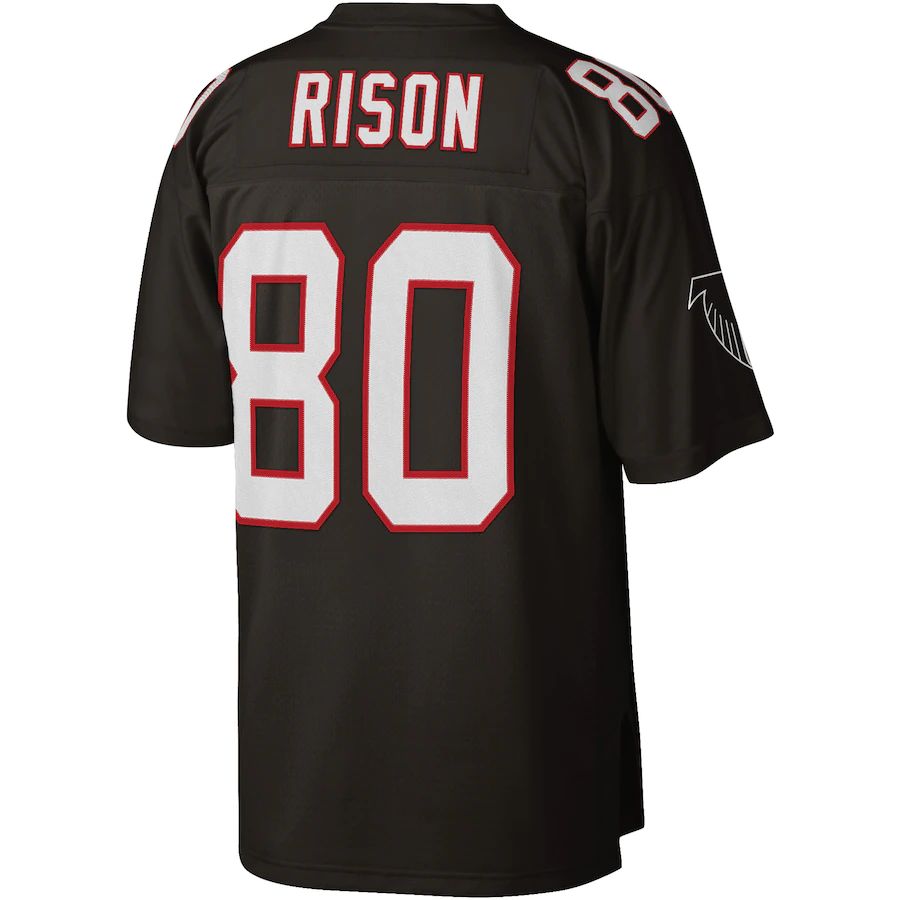 A.Falcons #80 Andre Rison Mitchell & Ness Black Legacy Replica Jersey Stitched American Football Jerseys - Main View