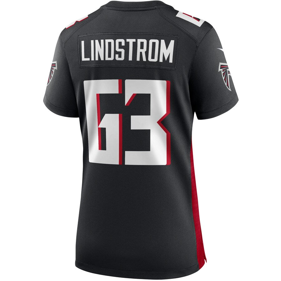 A.Falcons #63 Chris Lindstrom Black Game Jersey Stitched American Football Jerseys - Main View