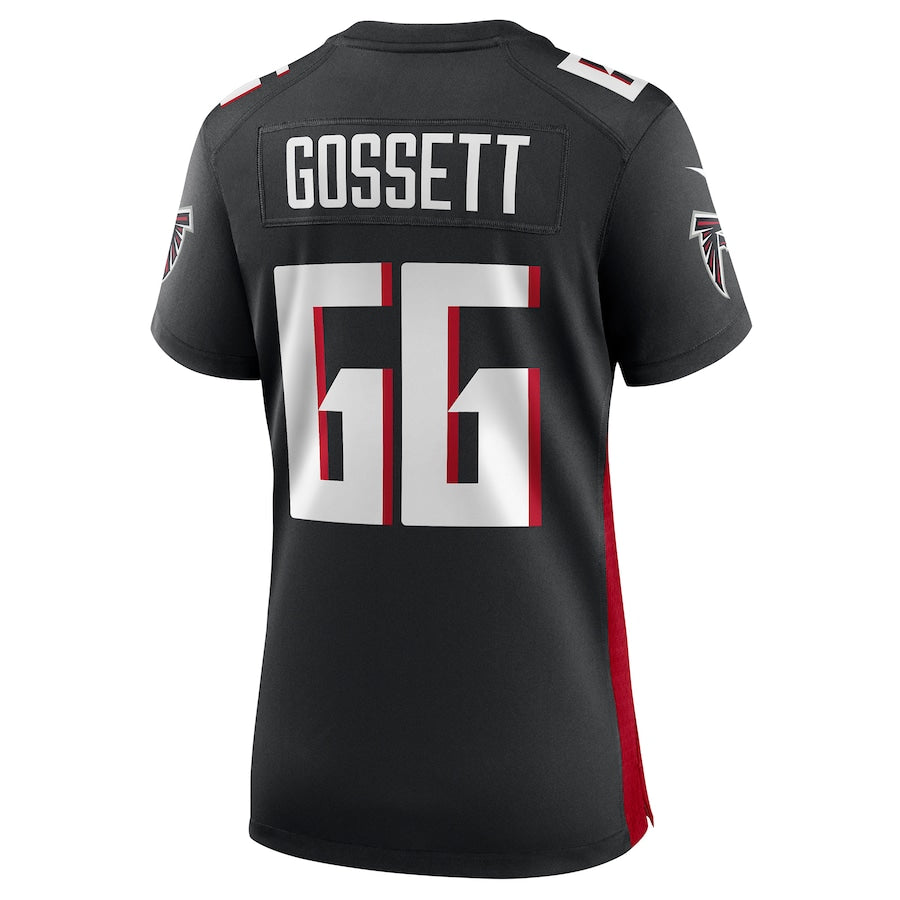 A.Falcons #66 Colby Gossett Black Game Jersey Stitched American Football Jerseys - Main View