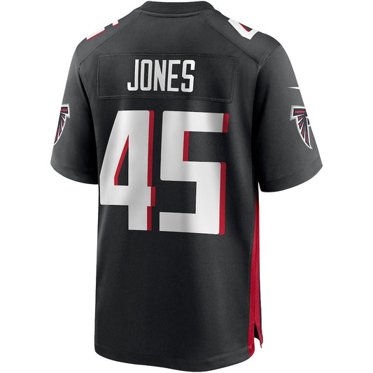 A.Falcons #45 Deion Jones Black Game Player Jersey Stitched American Football Jerseys - Main View