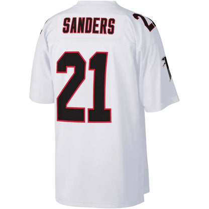 A.Falcons #21 Deion Sanders Mitchell & Ness White Big & Tall 1992 Retired Player Replica Jersey Stitched American Football Jerseys - Main View