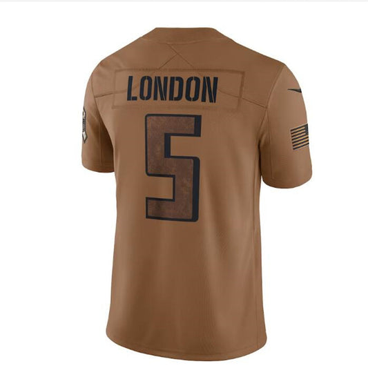 A.Falcons #5 Drake London  Brown 2023 Salute To Service Limited Jersey Stitched American Football Jerseys - Main View