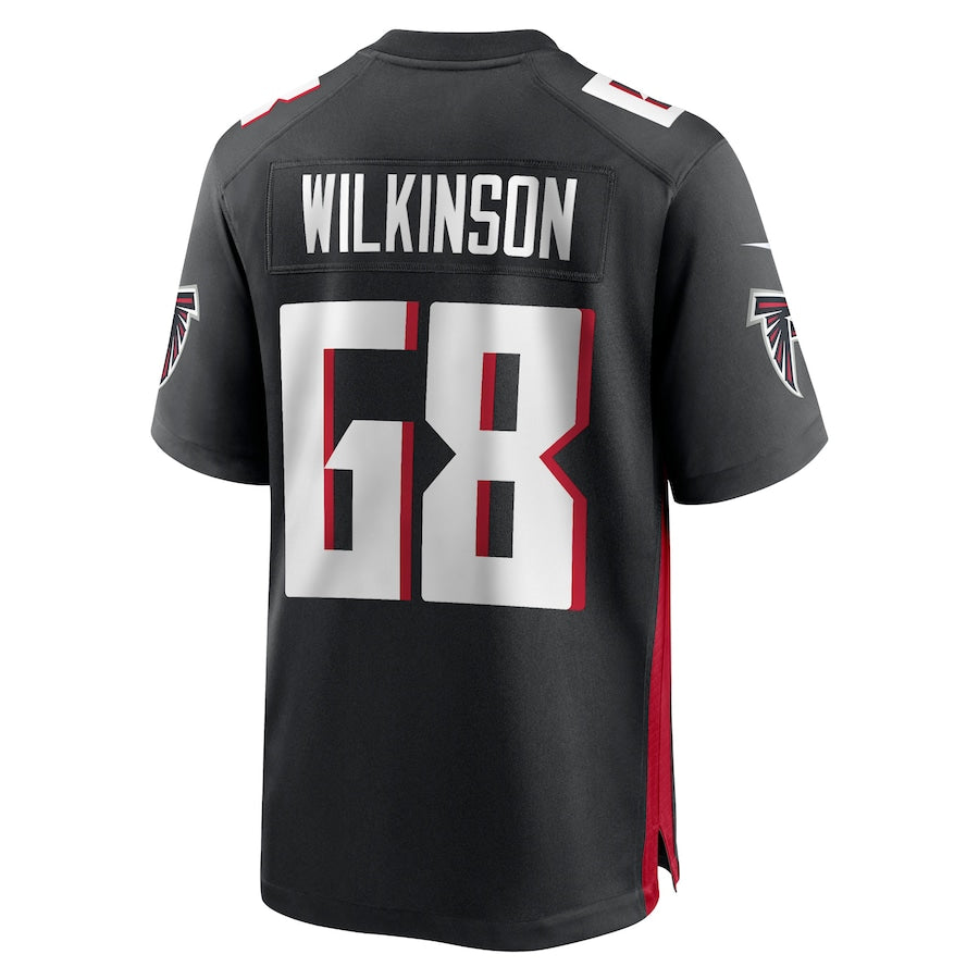 A.Falcons #68 Elijah Wilkinson Black Game Jersey Stitched American Football Jerseys - Main View