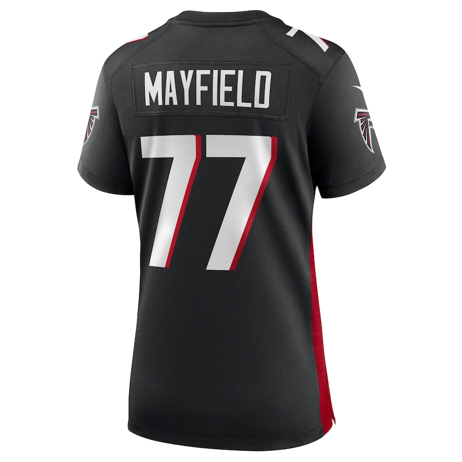 A.Falcons #77 Jalen Mayfield Black Game Jersey Stitched American Football Jerseys - Main View