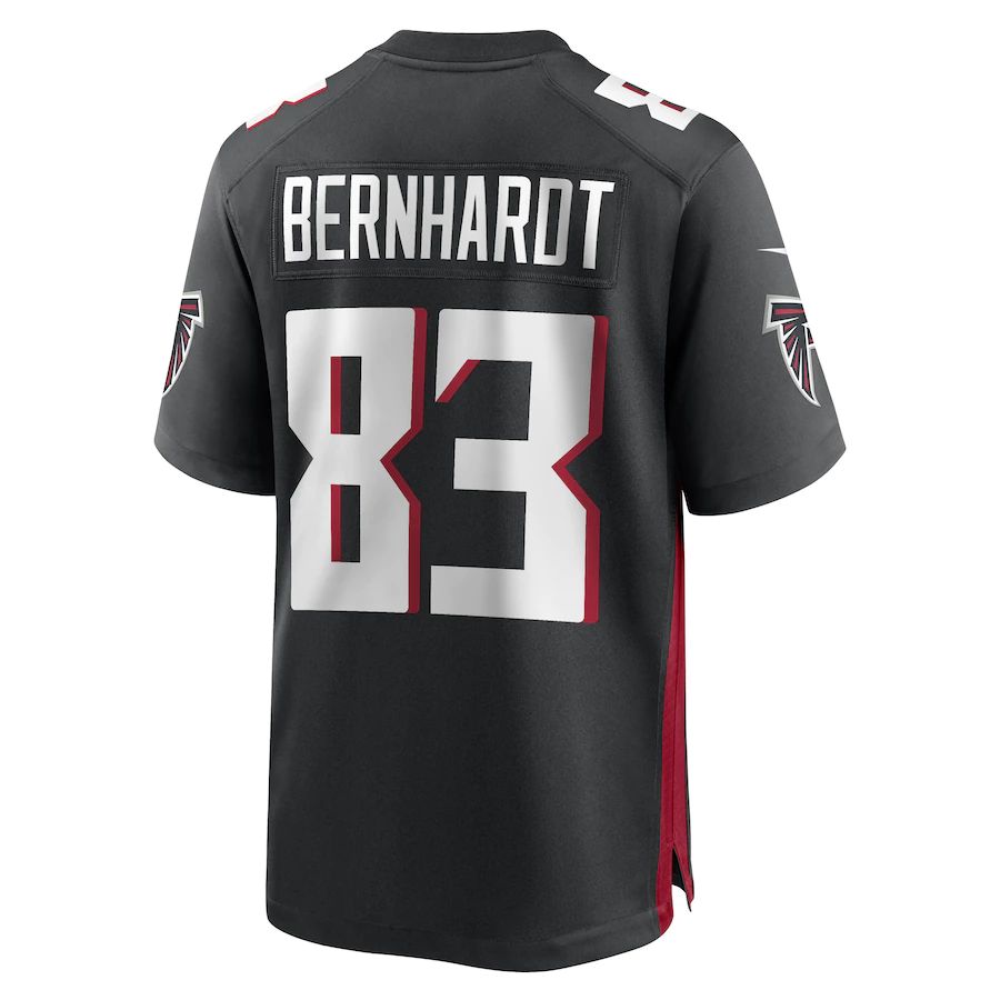A.Falcons #83 Jared Bernhardt Black Game Player Jersey Stitched American Football Jerseys - Main View