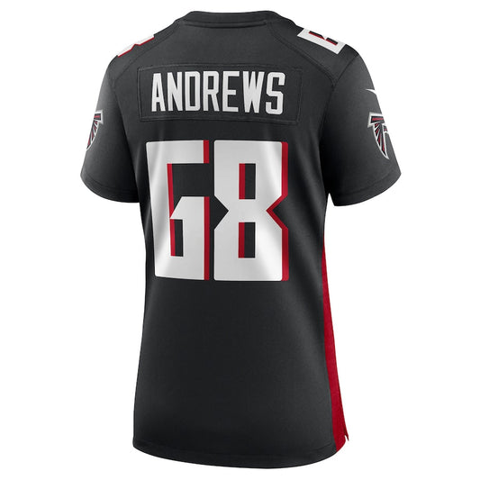 A.Falcons #68 Josh Andrews Black Game Player Jersey Stitched American Football Jerseys - Main View