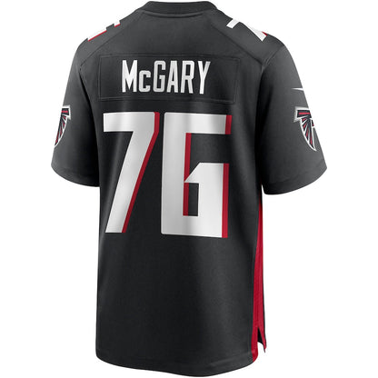 A.Falcons #76 Kaleb McGary Black Game Jersey Stitched American Football Jerseys - Main View