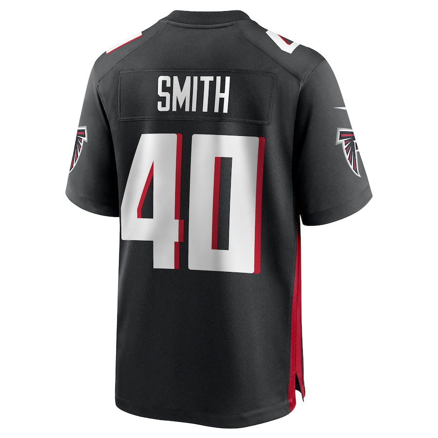 A.Falcons #40 Keith Smith Black Game Jersey Stitched American Football Jerseys - Main View