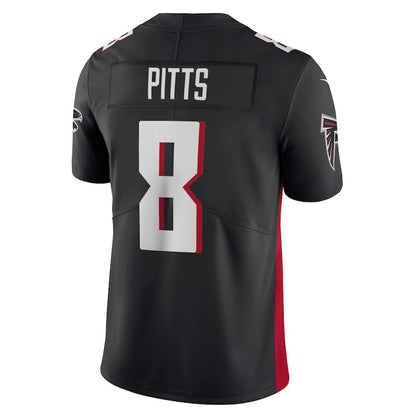 A.Falcons #8 Kyle Pitts Black Vapor Limited Jersey Stitched American Football Jerseys - Main View
