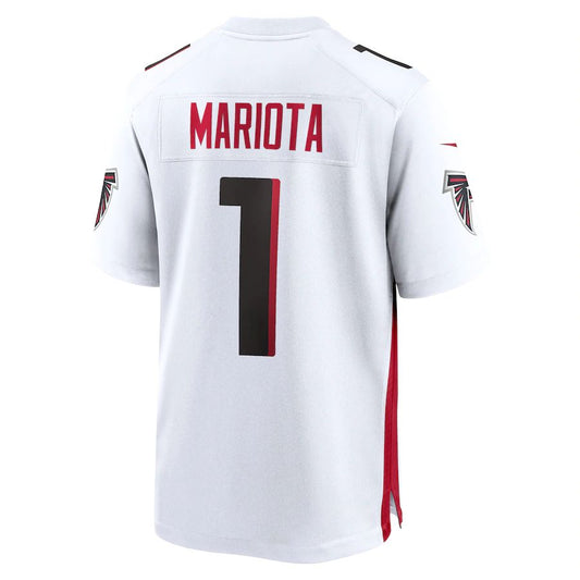 A.Falcons #1 Marcus Mariota White Game Player Jersey Stitched American Football Jerseys - Main View