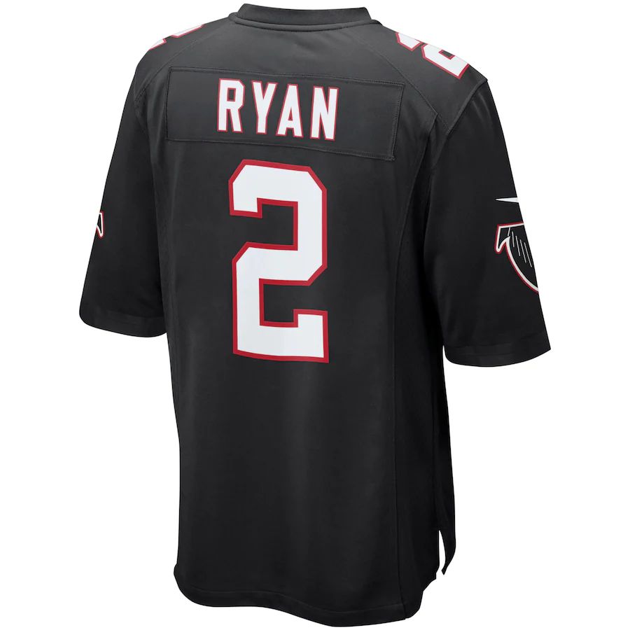 A.Falcons #2 Matt Ryan Black Alternate Game Jersey Stitched American Football Jerseys - Main View