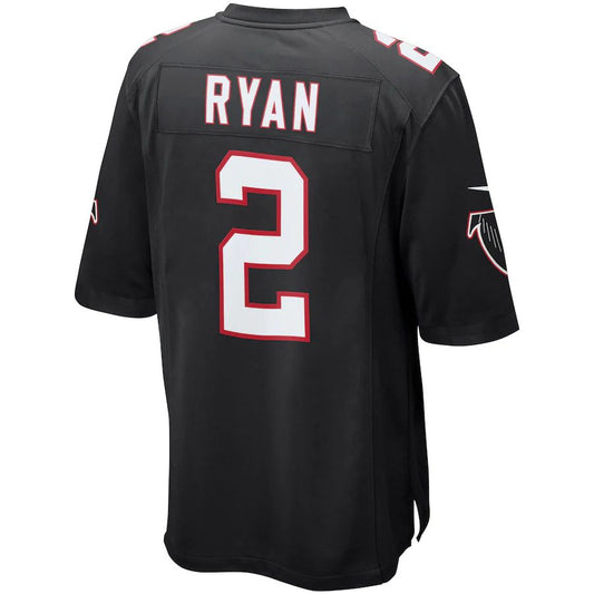 A.Falcons #2 Matt Ryan Black Alternate Game Jersey Stitched American Football Jerseys - Main View