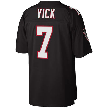 A.Falcons #7 Michael Vick Mitchell & Ness Black Legacy Replica Jersey Stitched American Football Jerseys - Main View