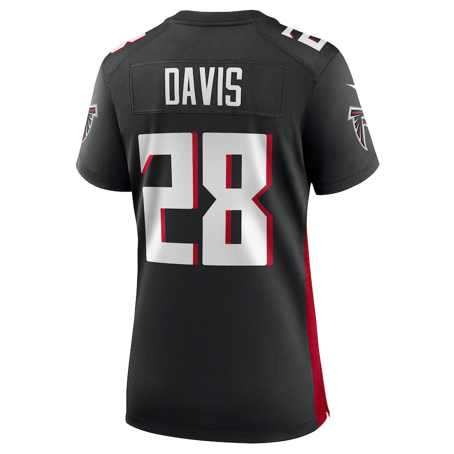 A.Falcons #28 Mike Davis Black Game Player Jersey Stitched American Football Jerseys - Main View