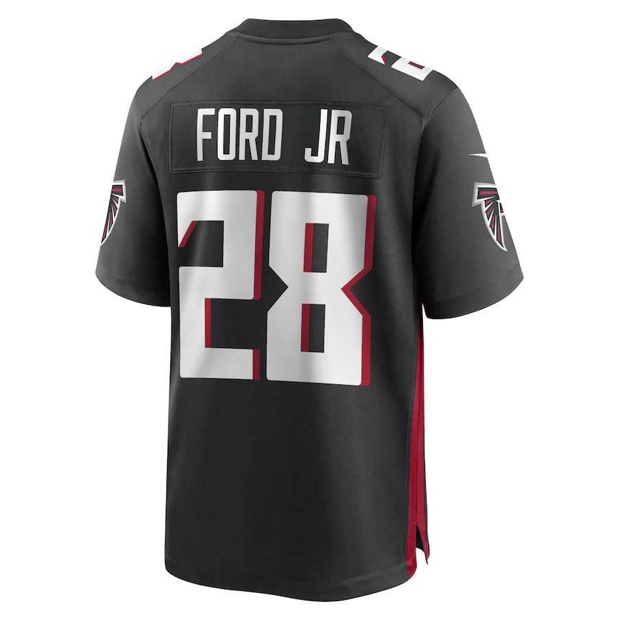 A.Falcons #28 Mike Ford Black Game Player Jersey Stitched American Football Jerseys - Main View