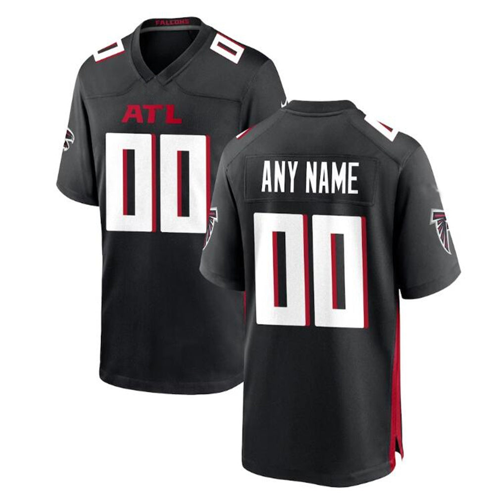 Custom A.Falcons Black Game Jersey Stitched American Football Jerseys - Main View