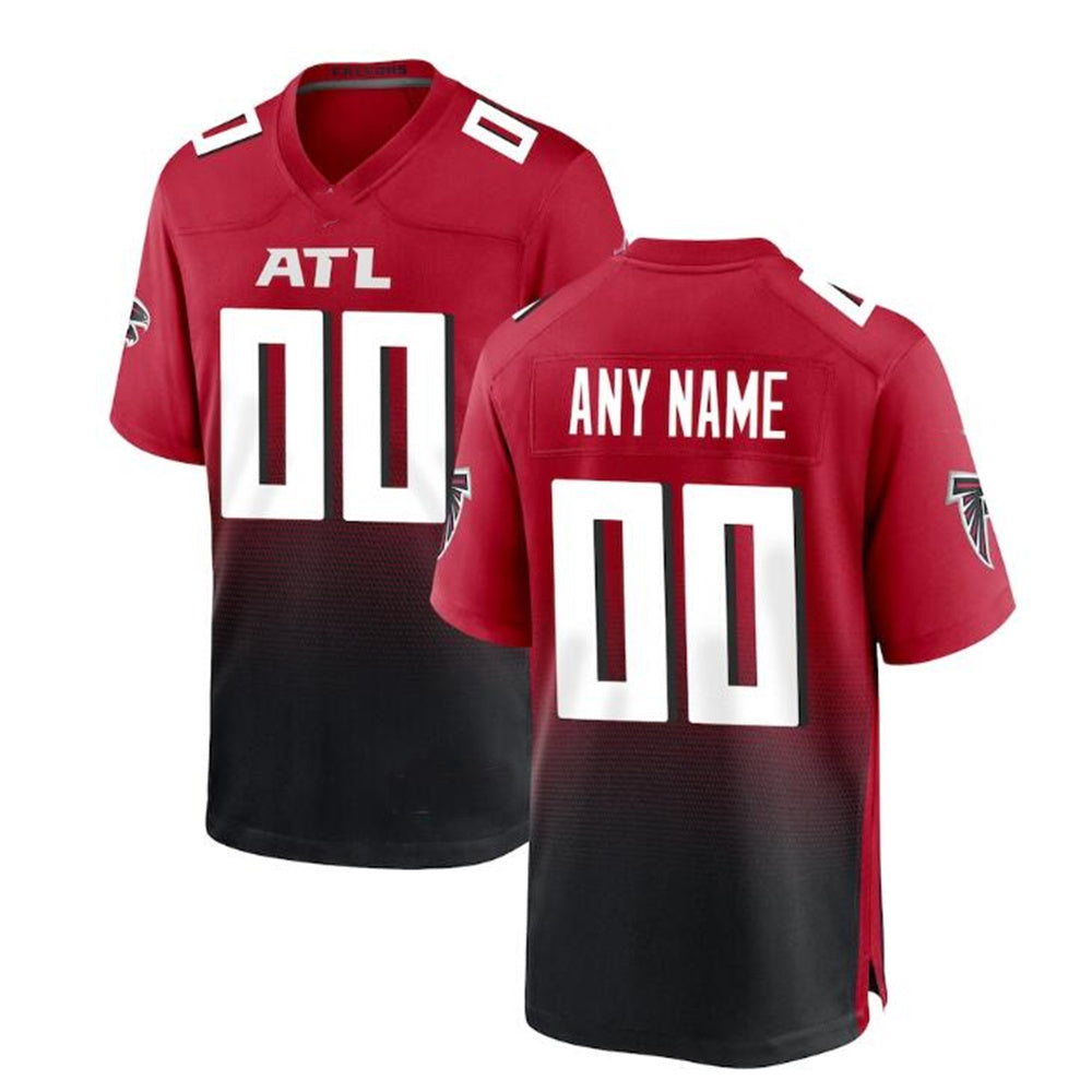 Custom A.Falcons Red Alternate Game Jersey Stitched American Football Jerseys - Main View