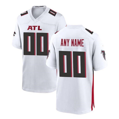 Custom A.Falcons White Game Jersey Stitched American Football Jerseys - Main View