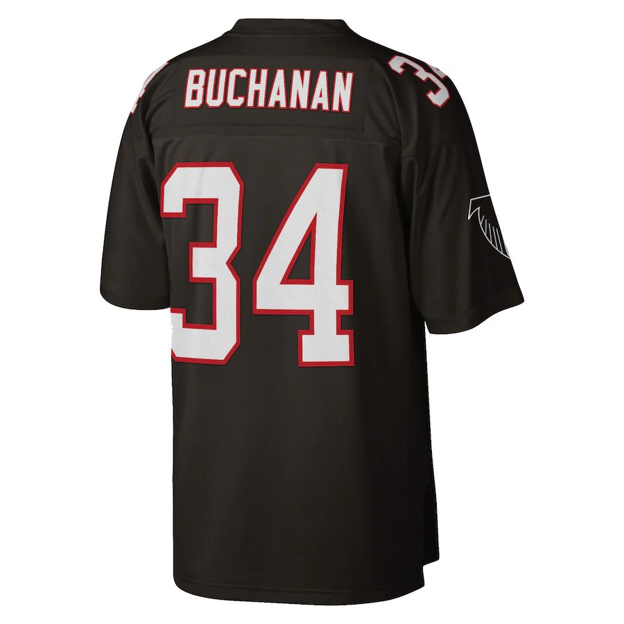 A.Falcons #34 Ray Buchanan Mitchell & Ness Black Retired Player Legacy Replica Jersey Stitched American Football Jerseys - Main View