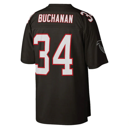 A.Falcons #34 Ray Buchanan Mitchell & Ness Black Retired Player Legacy Replica Jersey Stitched American Football Jerseys - Main View
