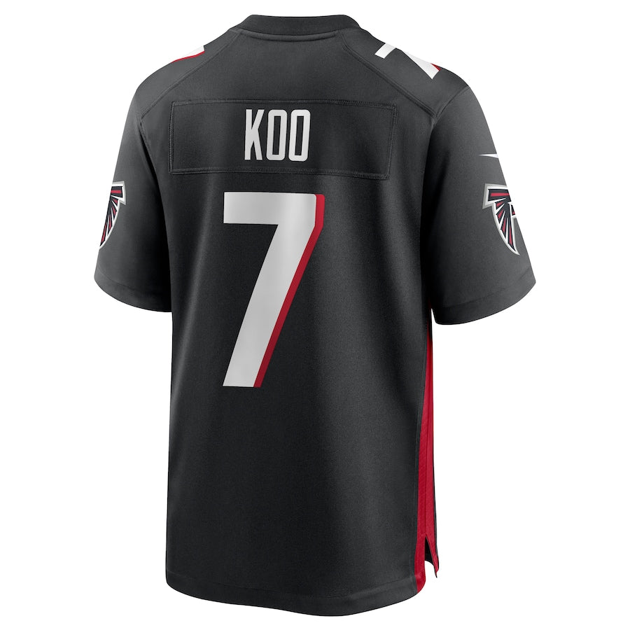 A.Falcons #7 Younghoe Koo Black Game Jersey Stitched American Football Jerseys - Main View