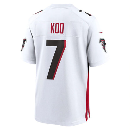 A.Falcons #7 Younghoe Koo White Game Player Jersey Stitched American Football Jerseys - Main View