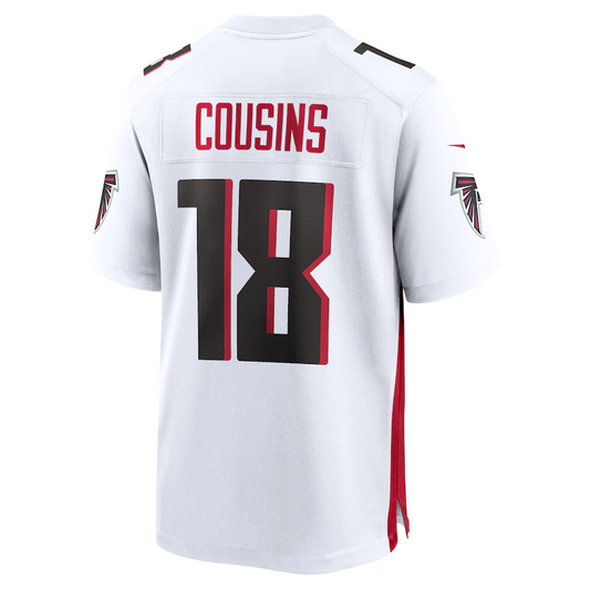 A.Falcons #18 Kirk Cousins Game Player Jersey - White Stitched American Football Jerseys - Main View