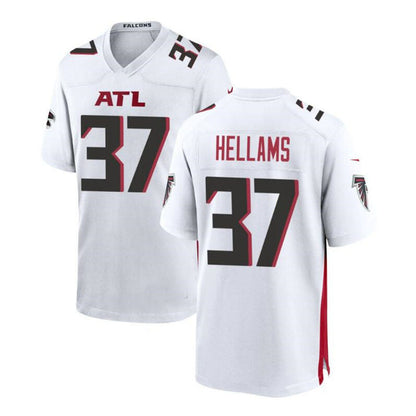 A.Falcons #37 DeMarcco Hellams Game Jersey - Black Stitched American Football Jerseys - Main View
