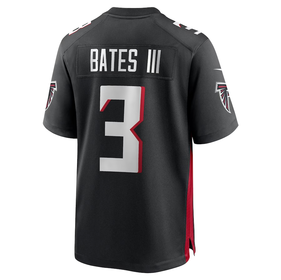 A.Falcons #3 Jessie Bates III Game Player Jersey - Black Stitched American Football Jerseys - Main View
